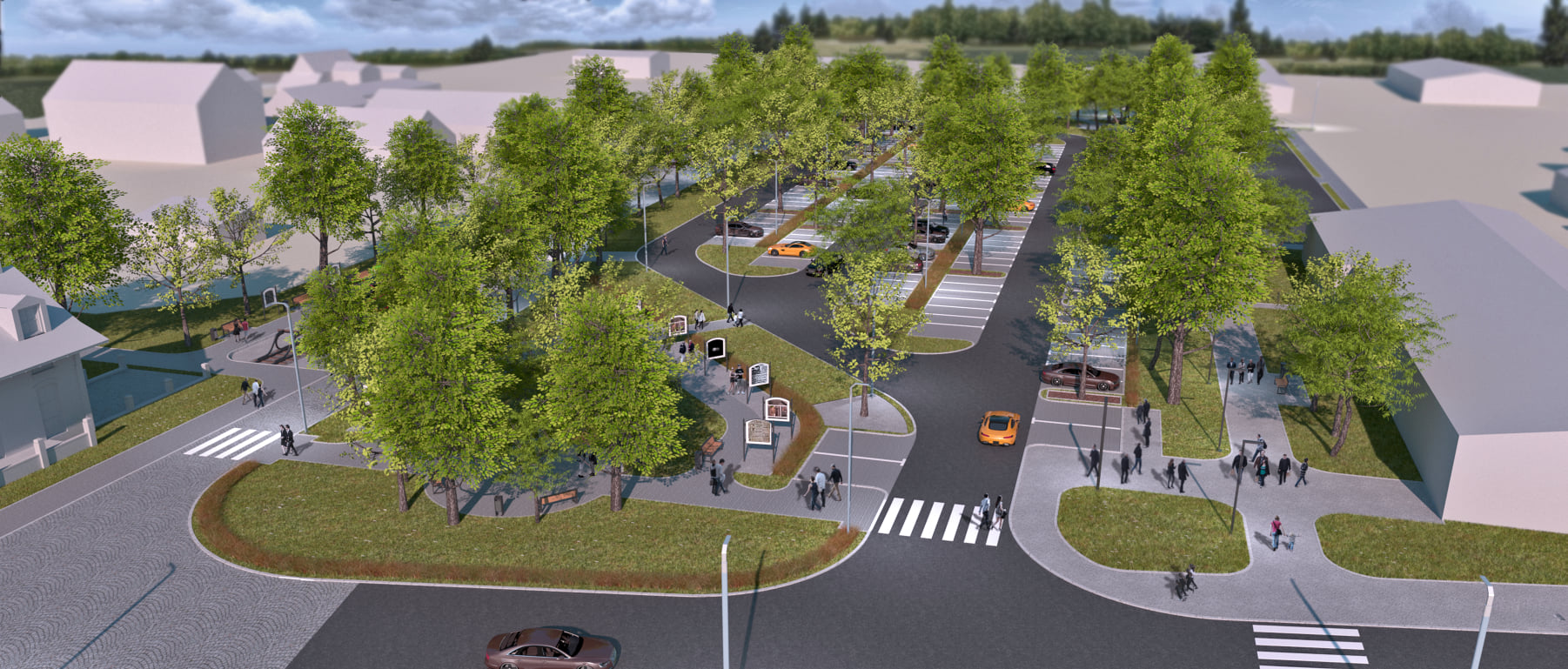 Grafika przedstawia wizualizację nowego parkingu