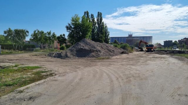 plac budowy, na którym powstanie parking typu P&R pomiędzy ulicami Targową i Ogrodową