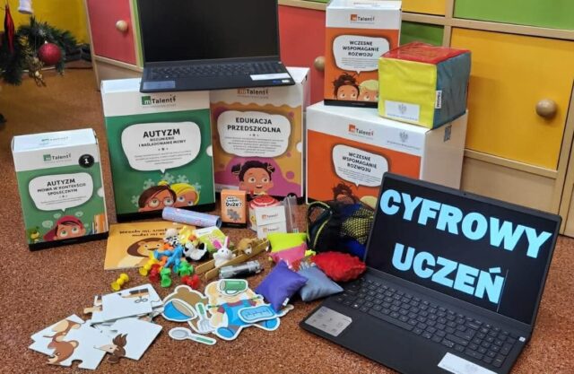 Sprzęt oraz pomoce dydaktyczne zakupione z projektu Cyfrowy uczeń dla przedszkoli MiG Pleszew